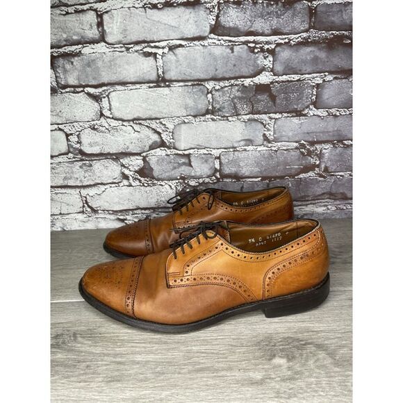 Allen Edmonds Sanford Brown Leather Cap Toe Oxfords Shoes Men’s Sz 9.5C US/43EU - Picture 3 of 16